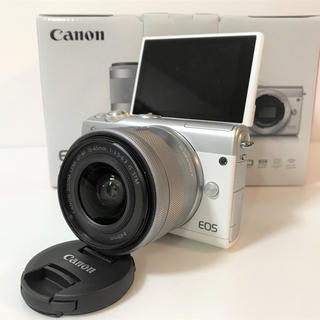 キヤノン(Canon)の新品 キャノン Canon EOS M100 レンズキット ホワイト(ミラーレス一眼)