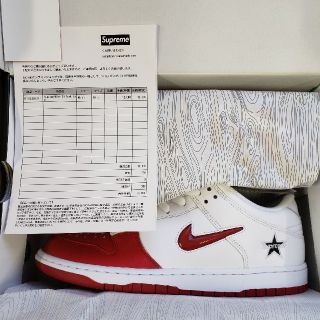 シュプリーム(Supreme)の28.5 Supreme Nike SB DUNK LOW White Red(スニーカー)