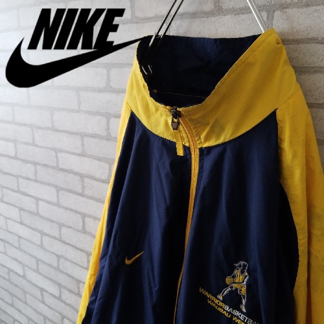 NIKE(ナイキ)の希少 90S NIKE ナイロンジャケット NBA ウォリアーズ バイカラー メンズのジャケット/アウター(ナイロンジャケット)の商品写真