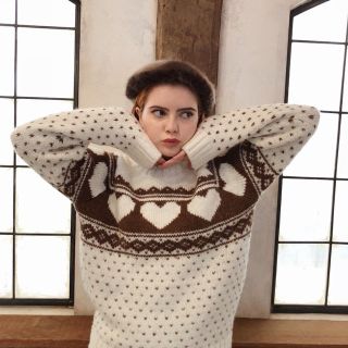 ロキエ(Lochie)のNordic heart wool knit brown epine(ニット/セーター)