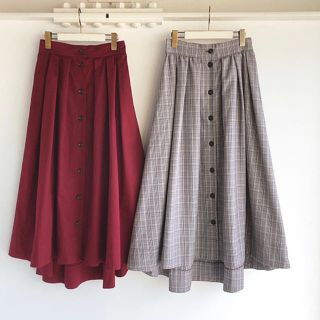 ダブルクローゼット(w closet)のチェックのロングスカート(ロングスカート)