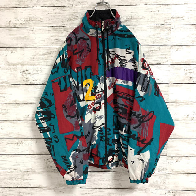 激レア 古着 90s ナイキ NIKE ナイロンジャケット 総柄 銀タグ 希少