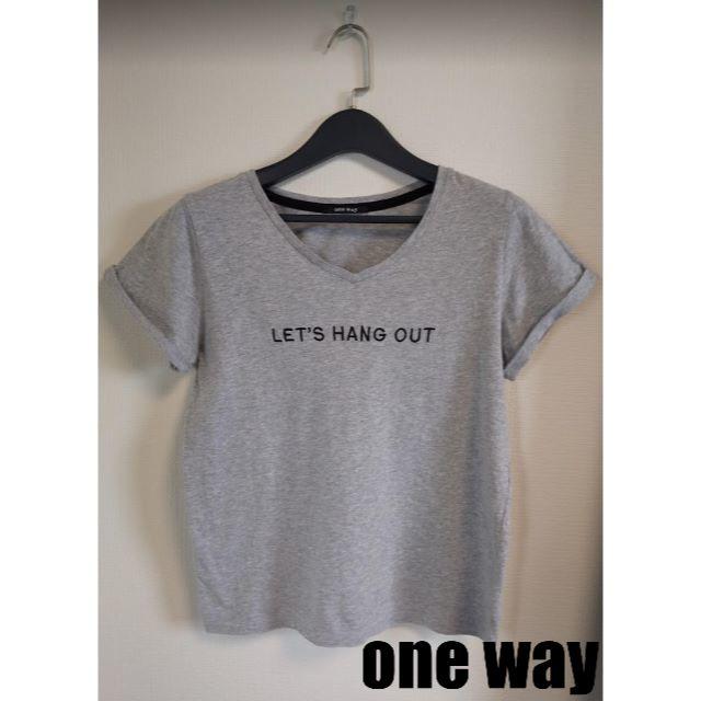 one*way(ワンウェイ)のone way♡刺繍ロゴ入りVネックTシャツ レディースのトップス(Tシャツ(半袖/袖なし))の商品写真