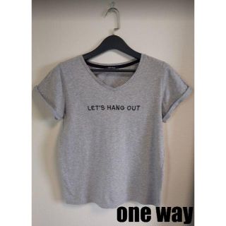 ワンウェイ(one*way)のone way♡刺繍ロゴ入りVネックTシャツ(Tシャツ(半袖/袖なし))