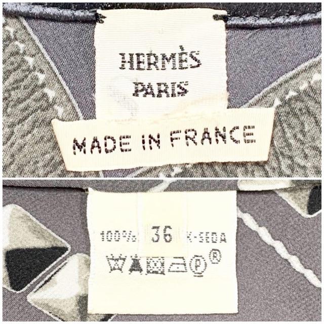 Hermes(エルメス)のkoto様 エルメス シルク100% メドール スタッズ ワンピースE1589 レディースのワンピース(ひざ丈ワンピース)の商品写真