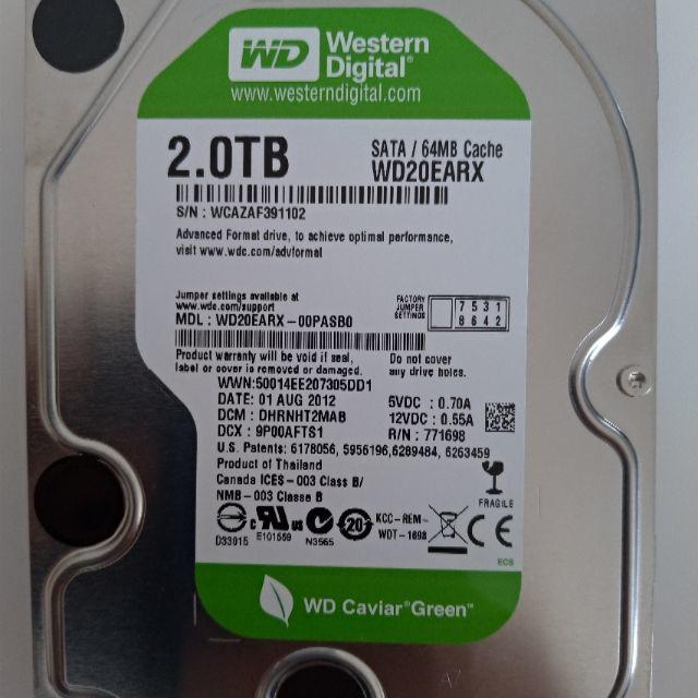 WD HDD 内蔵ハードディスク 3.5インチ 2TB