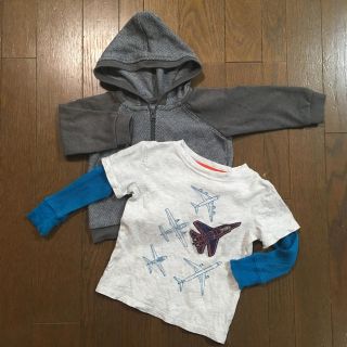 ベビーギャップ(babyGAP)のbaby GAP 80 パーカー グレー 長袖シャツ ブルーセット 男の子(その他)