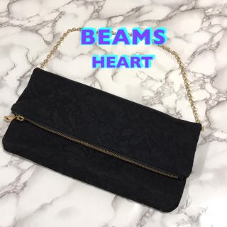 ビームス(BEAMS)のビームスハート BEAMS HEART ショルダー バック クラッチ 黒 レース(ショルダーバッグ)