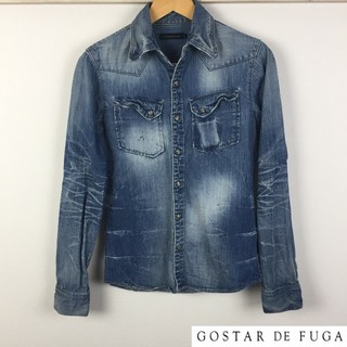 フーガ(FUGA)の美品 ゴスタールジフーガ 長袖デニムシャツ ブルー サイズ44(シャツ)