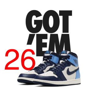 ナイキ(NIKE)のNIKE AIR JORDAN 1 OBSIDIAN 26(スニーカー)