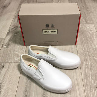 ハンター(HUNTER)のHUNTER レインシューズ スリッポン 白 24cm UK5(レインブーツ/長靴)