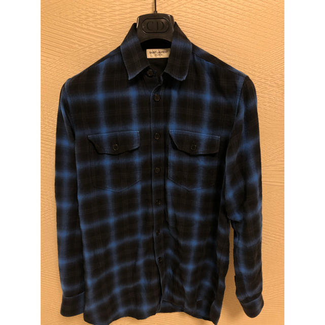 Saint Laurent - 16AW saint laurent サンローラン チェックシャツ 青 ...