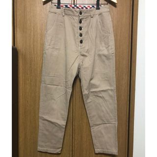 シマムラ(しまむら)の古着 パンツ チノパン ベージュ チェック M しまむら フロント ボタン(カジュアルパンツ)