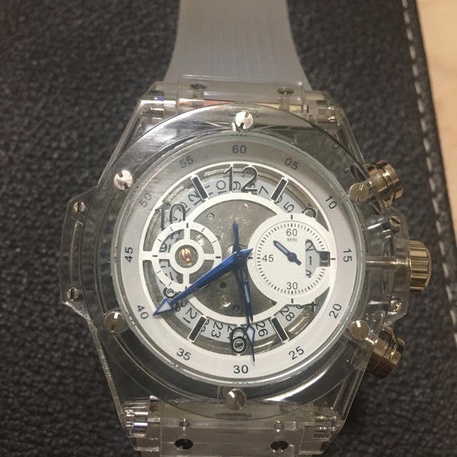 自動巻 スケルトン 腕時計 シースルーバック  デイト機能付き 新品