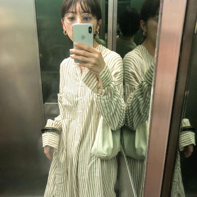 レディースStripe Shirts Dress