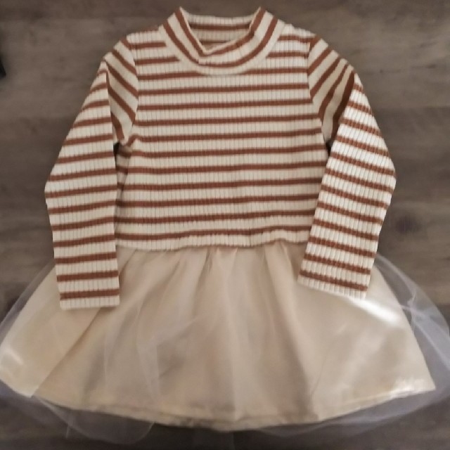 Gemeaux(ジェモー)のボーダーチュールワンピース キッズ/ベビー/マタニティのキッズ服女の子用(90cm~)(ワンピース)の商品写真