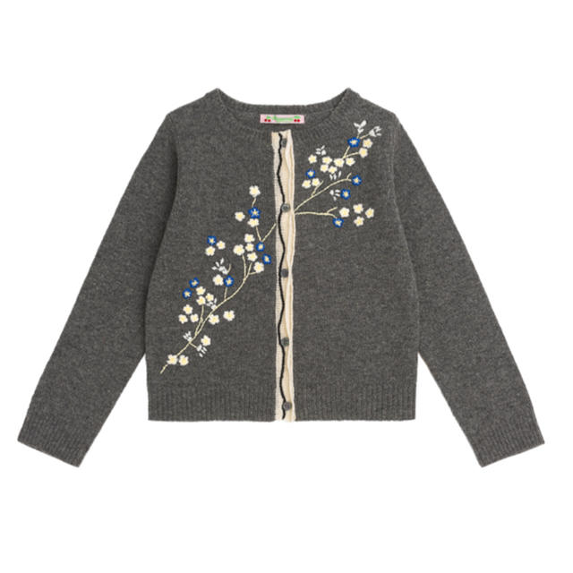 Bonpoint(ボンポワン)のボンポワン 19FW  ウール刺繍カーディガン 4a キッズ/ベビー/マタニティのキッズ服女の子用(90cm~)(カーディガン)の商品写真