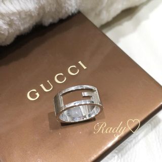 グッチ(Gucci)の正規品 箱＆ナンバー&保存袋付 GUCCI ワイド シルバー G リング 13(リング(指輪))