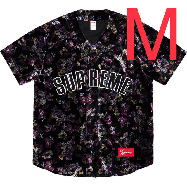 M Supreme Floral Velour Baseball Jersey