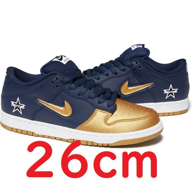 Supreme Nike SB Dunk Low Navy 26cm - スニーカー