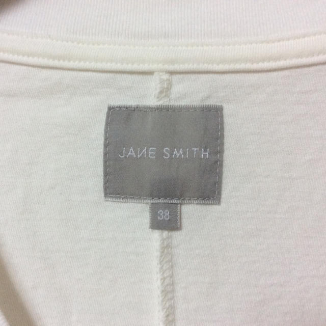 DEUXIEME CLASSE(ドゥーズィエムクラス)のJANE SMITH Vネック半袖Tシャツ カットソー 白 38 ジェーンスミス レディースのトップス(Tシャツ(半袖/袖なし))の商品写真