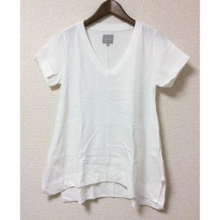 ドゥーズィエムクラス(DEUXIEME CLASSE)のJANE SMITH Vネック半袖Tシャツ カットソー 白 38 ジェーンスミス(Tシャツ(半袖/袖なし))