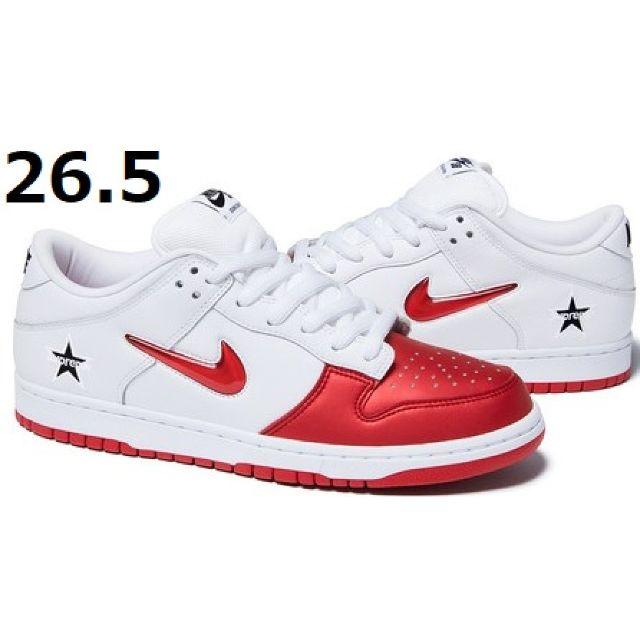 新品未使用 Supreme Nike SB Dunk Low 白 26.5