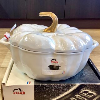 ストウブ(STAUB)のストウブ ココットシトルイユ/ パンプキン 24センチ ホワイト(鍋/フライパン)