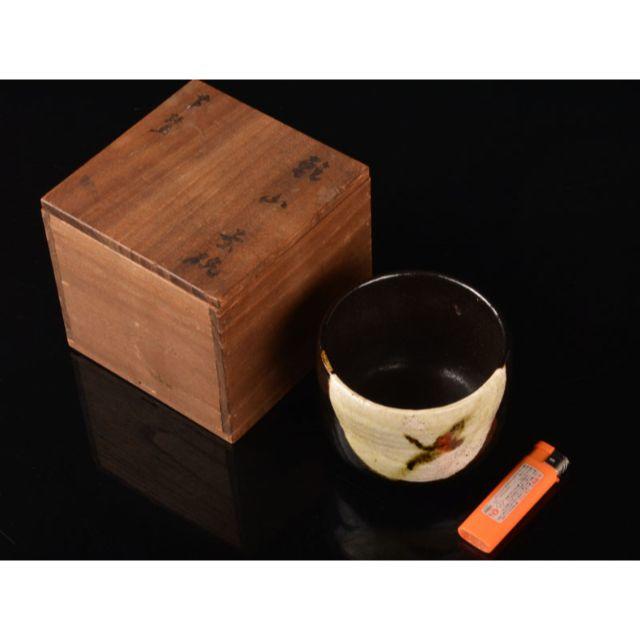 茶道具　尾形乾山　芦鷺文　茶碗　時代箱付　V　R1741美術品/アンティーク