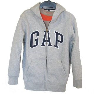 ギャップキッズ(GAP Kids)の新品◆140cm GAPグレー裏起毛ロゴフルジップパーカー(ジャケット/上着)