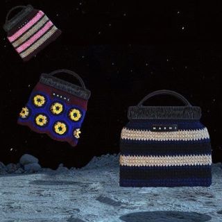 マルニ(Marni)のMARNI マルニ クロシェバッグ ブルー(ハンドバッグ)