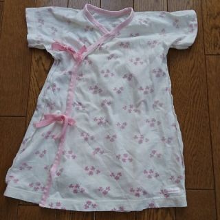コンビミニ(Combi mini)のcombi mini ラップドレス ピンク 綿100％ 新生児(ロンパース)