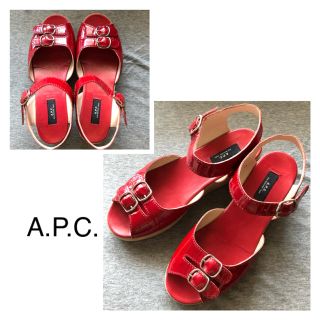 アーペーセー(A.P.C)のA.P.C.エナメルフラットサンダル 39(サンダル)