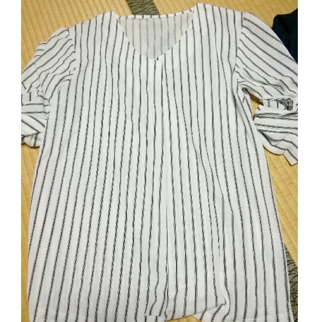 縦ストライプシャツ レディースのトップス(シャツ/ブラウス(半袖/袖なし))の商品写真