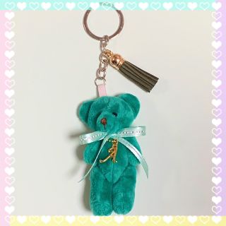 ③ グリーン ❤︎ ベアー くまちゃん ❤︎ チャーム キーホルダー (バッグチャーム)