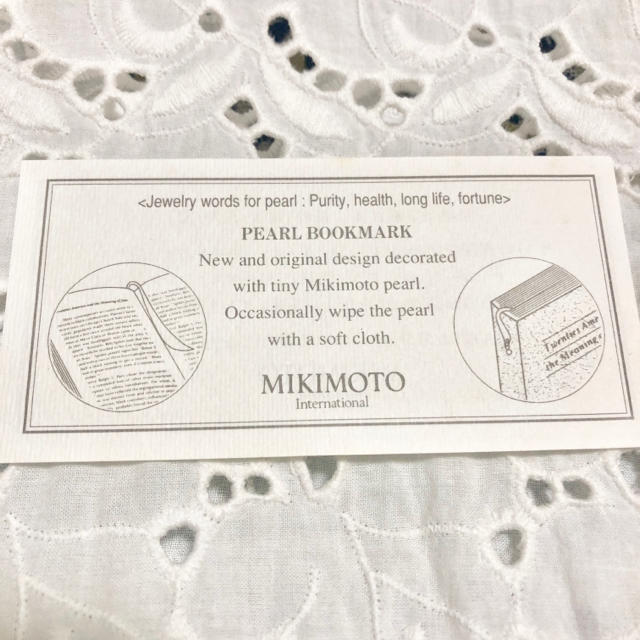 MIKIMOTO(ミキモト)のMIKIMOTOパール付ブックマーカー ハンドメイドの文具/ステーショナリー(しおり/ステッカー)の商品写真