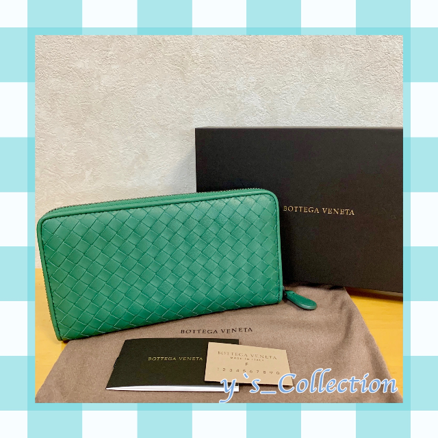 BOTTEGA VENETA - 10万新品 ◆ボッテガヴェネタ◆ 希少カラー 山藍摺色 ラウンドジップ 長財布