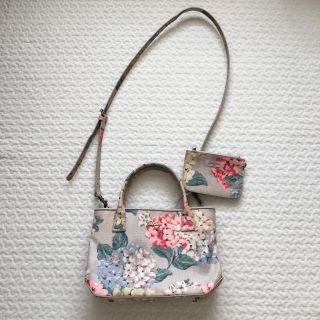 キャスキッドソン(Cath Kidston)の【レア・美品】キャスキッドソンあじさい柄２wayバッグ＆パスケース(ショルダーバッグ)