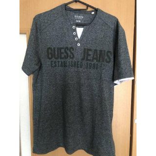 ゲス(GUESS)のGUESS★ゲス★重ね着風ヘンリーネック ロゴTシャツ(Tシャツ/カットソー(半袖/袖なし))