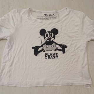 ムルーア(MURUA)のMURUA ミッキー風 Tシャツ ホワイト お腹(Tシャツ(半袖/袖なし))