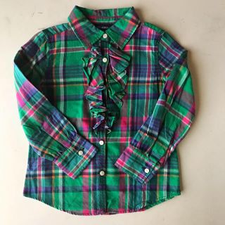 ラルフローレン(Ralph Lauren)の美品 ラルフローレン チェック柄 フリルブラウス(ブラウス)