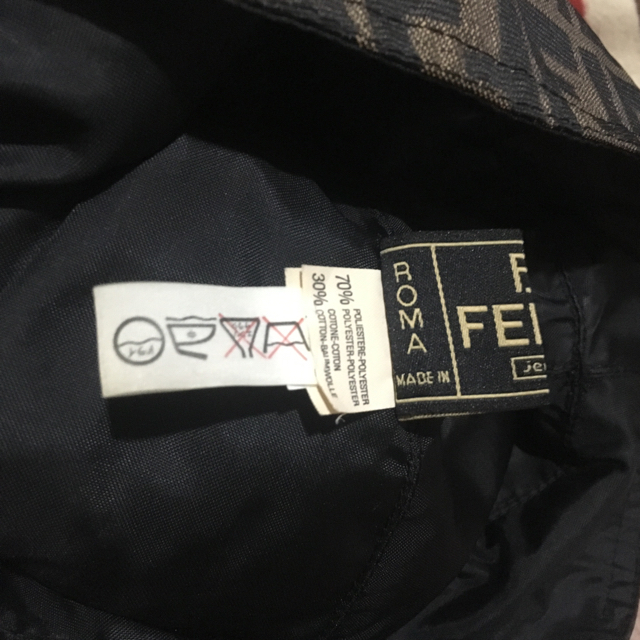 FENDI バケットハット フェンディ ズッカ柄 帽子 ヴィンテージ ロゴメンズ