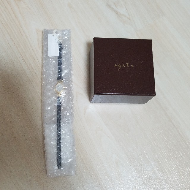 agete(アガット)のアガット 腕時計 黒 新品 レディースのファッション小物(腕時計)の商品写真