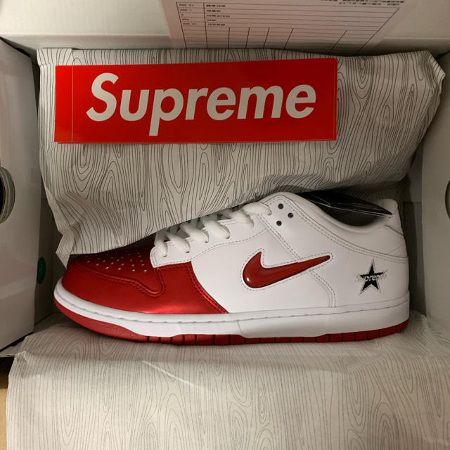 Supreme Nike SB Dunk Low White 28cm