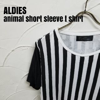 アールディーズ(aldies)のALDIES/アールディーズ 半袖 アニマル柄 ストライプ Tシャツ TEE(Tシャツ/カットソー(半袖/袖なし))