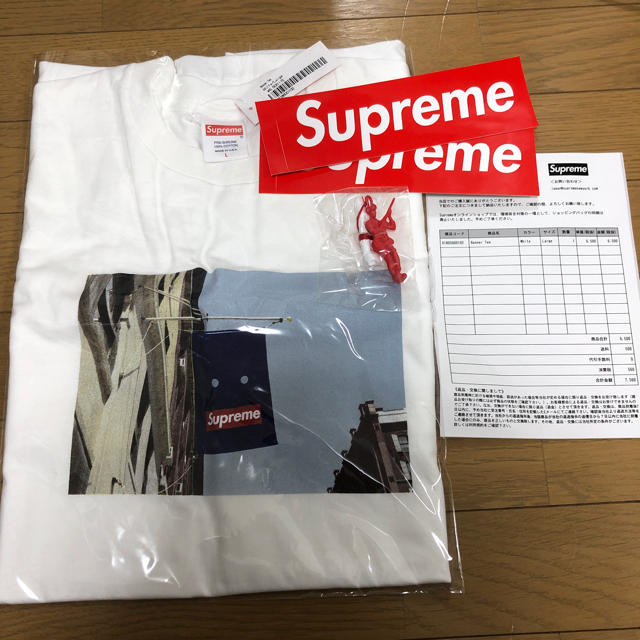 supreme Banner tee 白 L