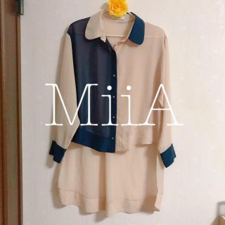 ミーア(MIIA)の♦︎美品♦︎ MiiA＊バイカラー ロング丈シャツ(シャツ/ブラウス(長袖/七分))