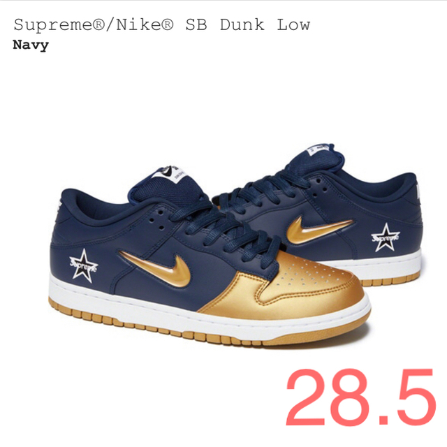 靴/シューズSupreme Nike SB Dunk Low  シュプリーム navy