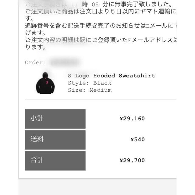 【送料無料】Supreme S logo hooded sweatshirt