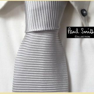 ポールスミス(Paul Smith)の最高級★ポールスミスコレクション★【シルバーに輝く】高級ネクタイ★結婚式(ネクタイ)